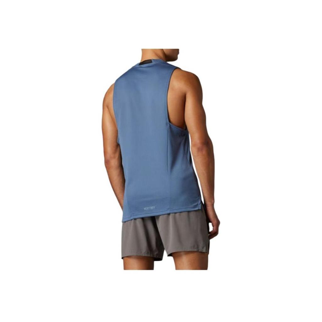 Adidas Heat.Rdy Logo Loose Moisture-Wicking Round Neck Sleeveless Tank Top Men Tops Blue IS3713