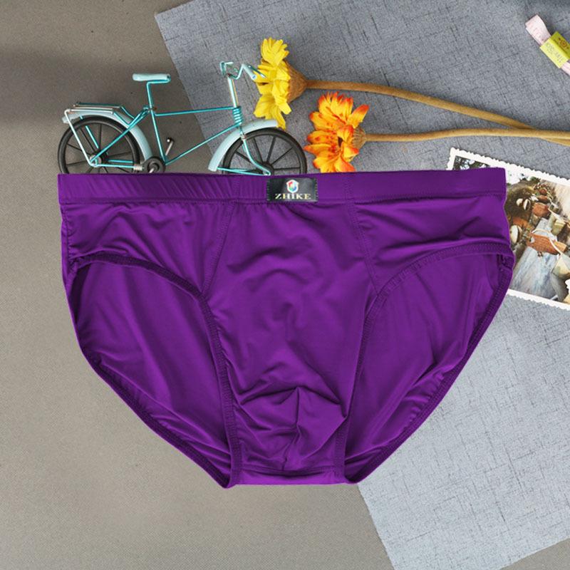 Herren Eis Seide Dreiecksunterwäsche Sexy und Atmungsaktiv Sommer Kühl Herrenunterwäsche XL violett