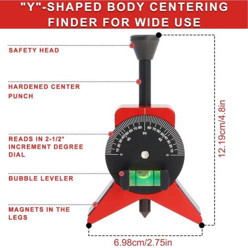 Pipe Marker Center Tool - Pipe Marker Centering Tool, Y-Shaped Pipe Center Fitting Tool | Pipe Marker Center Tool with Bubble Protractor, Pipe Center
