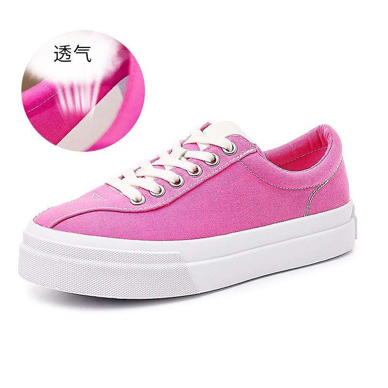 

Spring new canvas shoes women s casual single shoes flat bottom light mouth white shoes women s versatile solid color women s shoes 40 рожевий червоний колір