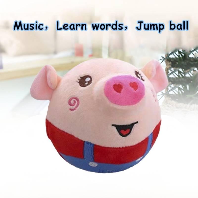 Adorable Bouncing Pig Toy With Plush Fabric And Soothing Music For Baby Toddlers