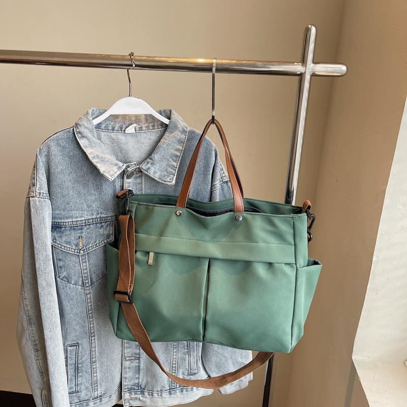 

Модная женская сумка большой вместимости, сумка-тоут, наплечная сумка, нейлоновая простая сумка-тоут, сумка кроссбоди, сумка для ноутбука для поездок на работу зелёный