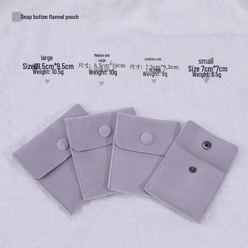 Velvet Jewelry Storage Bag with Snap Button - Necklace & Ring Organizer