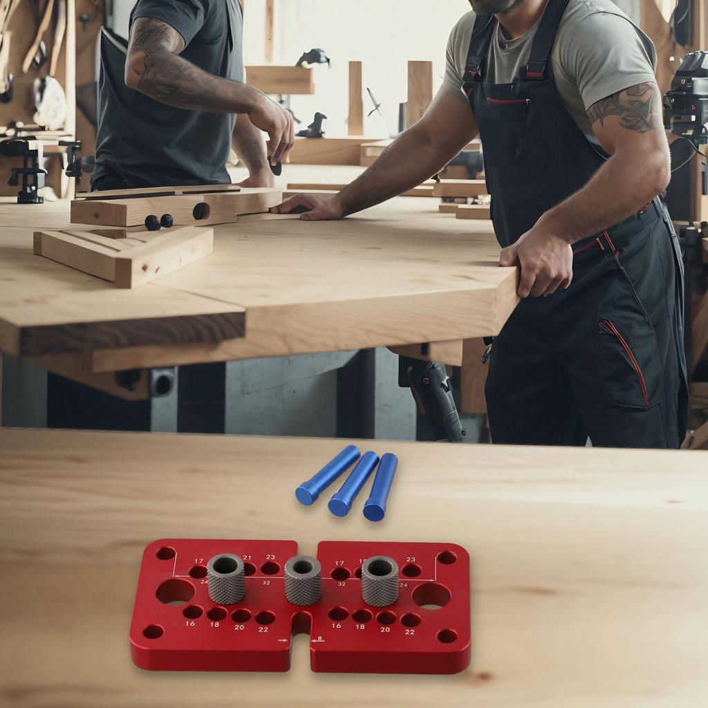 1 Set Doweling Jig Self Centering Vertical Drilling Guide Hole Locator Puncher Tools Drilling Locator Wood Dowelling Jig