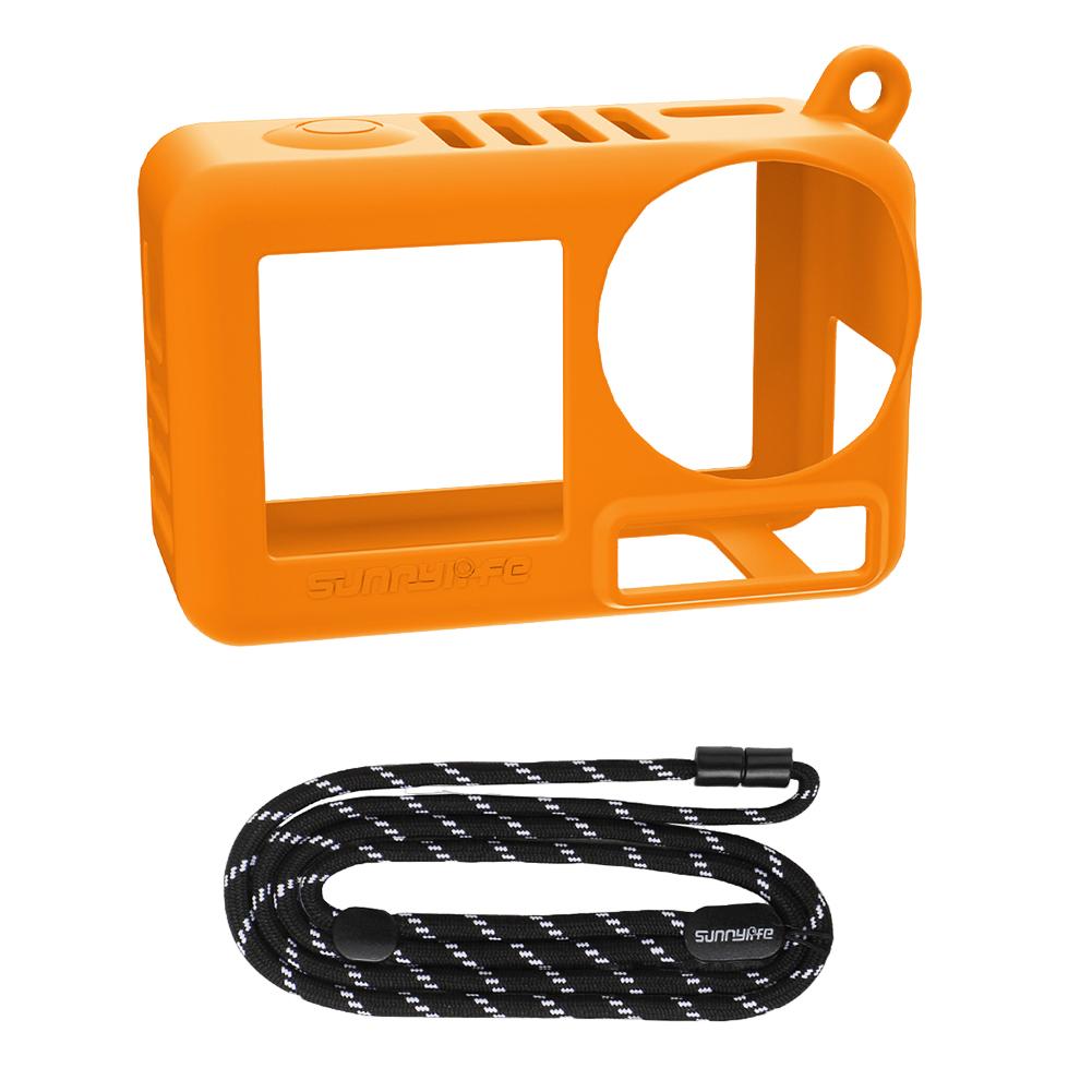 Silicone Cover Shockproof Sport Camera Case with Hanging Rope Scratch-proof Camera Cover for Osmo Action 5 Pro Accessories