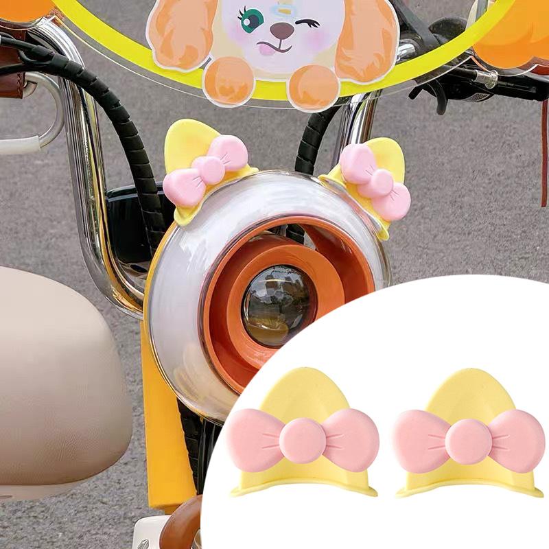 Electric Vehicle Stickers Motorcycle Helmet Decorative Stickers Cat Ear And Bear Ear Accessories Cute Accessories