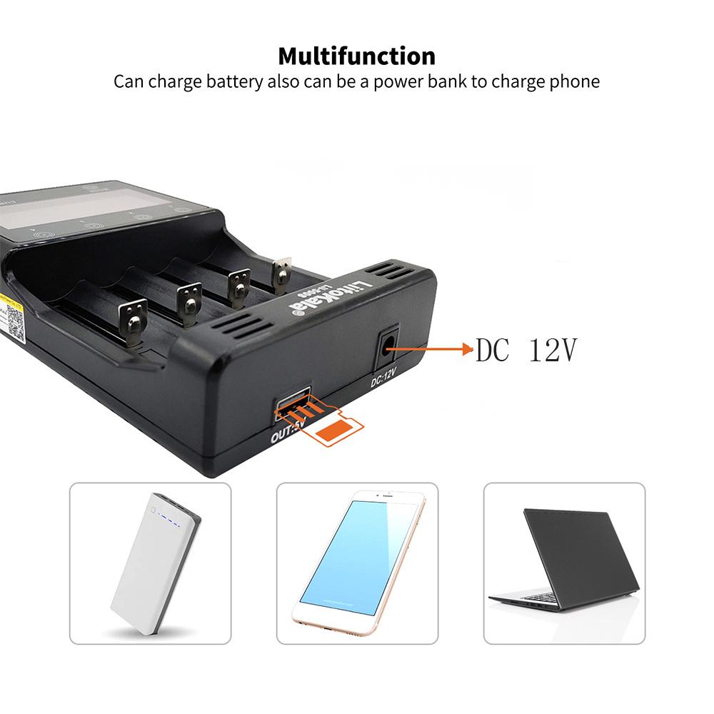 Lii-500S 18650 Battery Charger 4 Slots LCD Screen Display Touch Control for Lithium/NiMH 26650 AA A