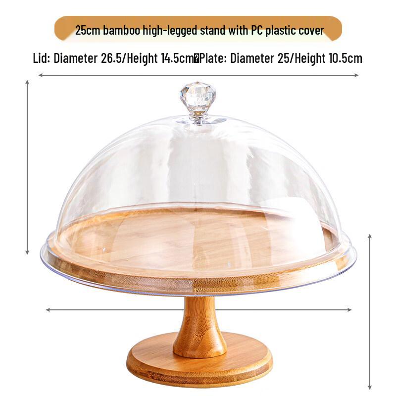 Round Ceramic Serving Plate with Transparent Dome Lid