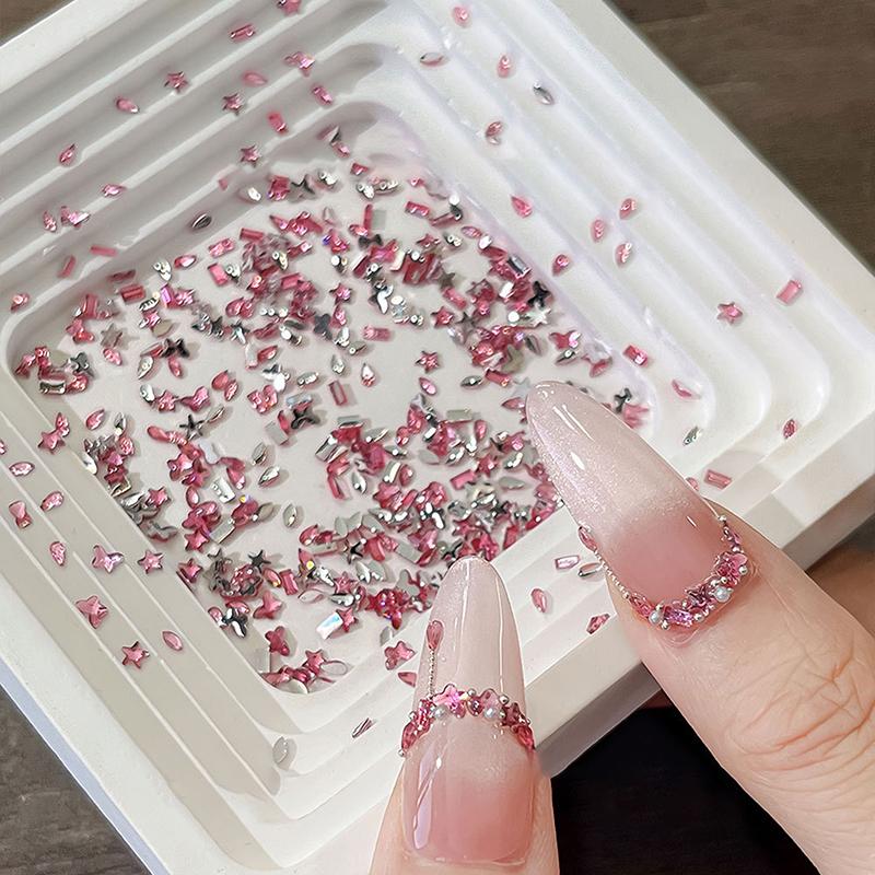 1440Pcs Multi-shape Mixed Resin Rhinestones Nail Charms Flat Back Diamonds Gems DIY Decorations