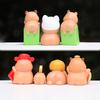 Yousheng 7 Pcs Capybara Miniatures Mini Capybara Figurines Resin Fortune Capybara Collectibles Statues for Car Dashboard Bookshelf Office Desk