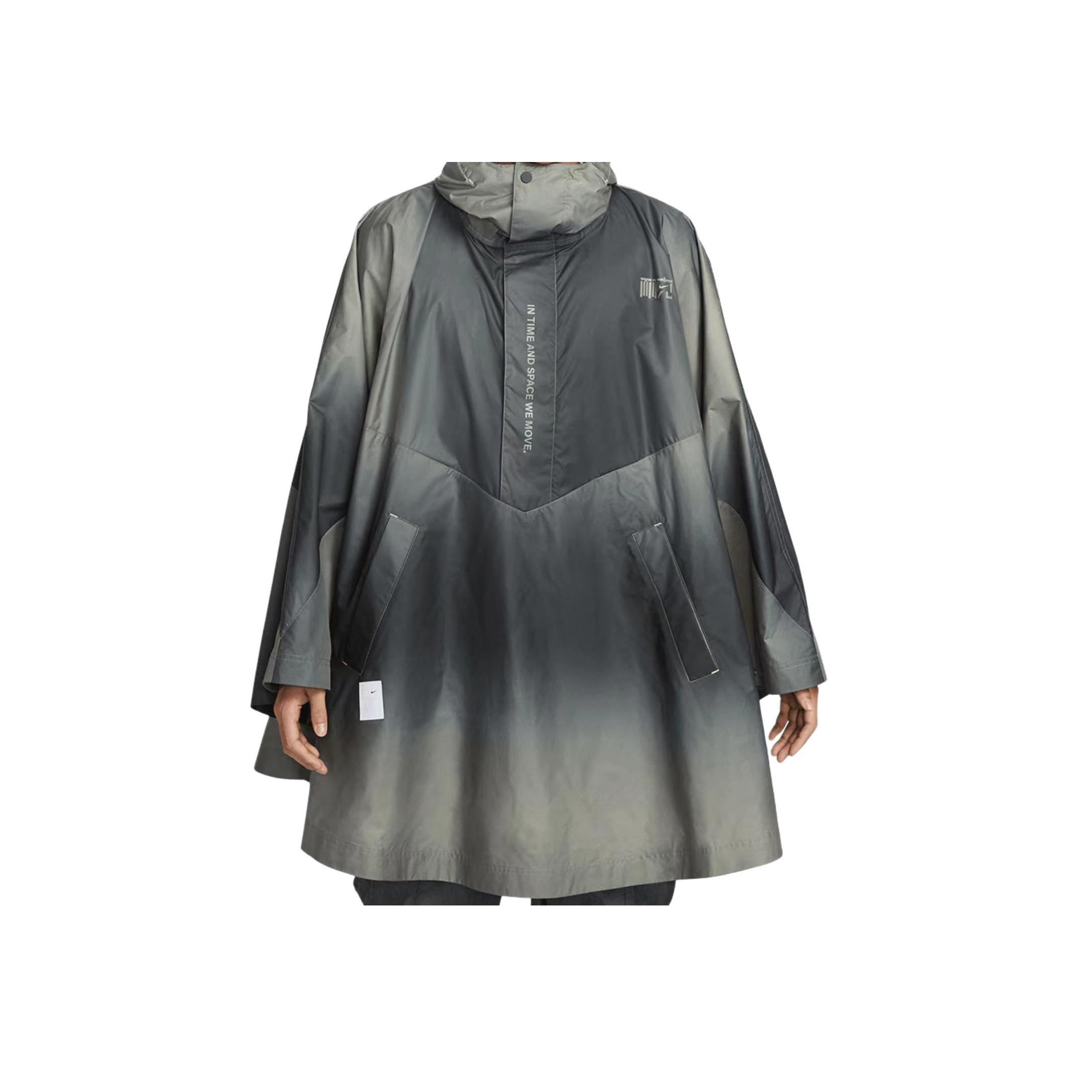 

Nike Sportswear Collection SS24 Brand Logo Floral Print Fashion Waterproof Hooded Cape Men Outerwear Dark-Smoke-Gray HF0812-070 M