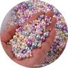 3-8mm Straight Hole Round ABS Imitation Pearl Multicolors Round Acrylic Beads Loose Beads for DIY Craft Scrapbook Decoration