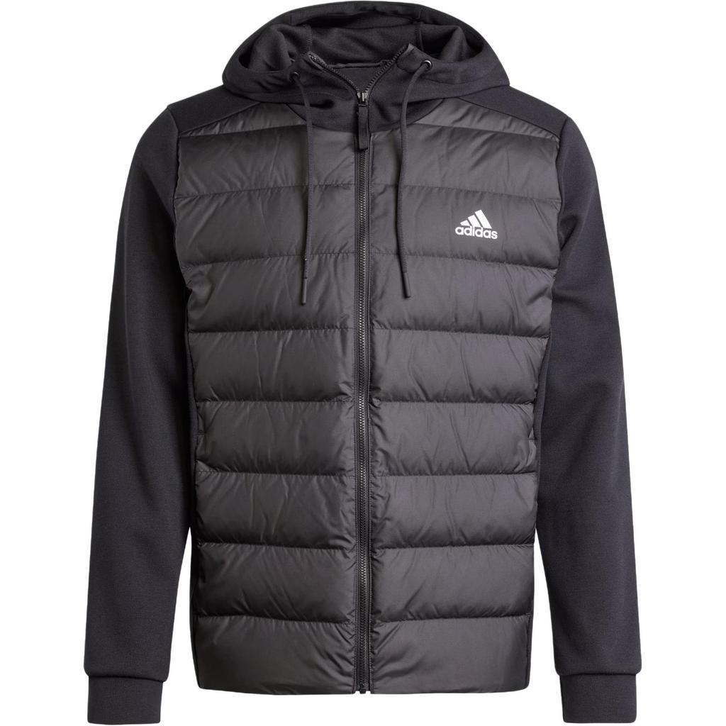 adidas Essentials Hybrid Down Hooded Jacket Black Men's JM3255