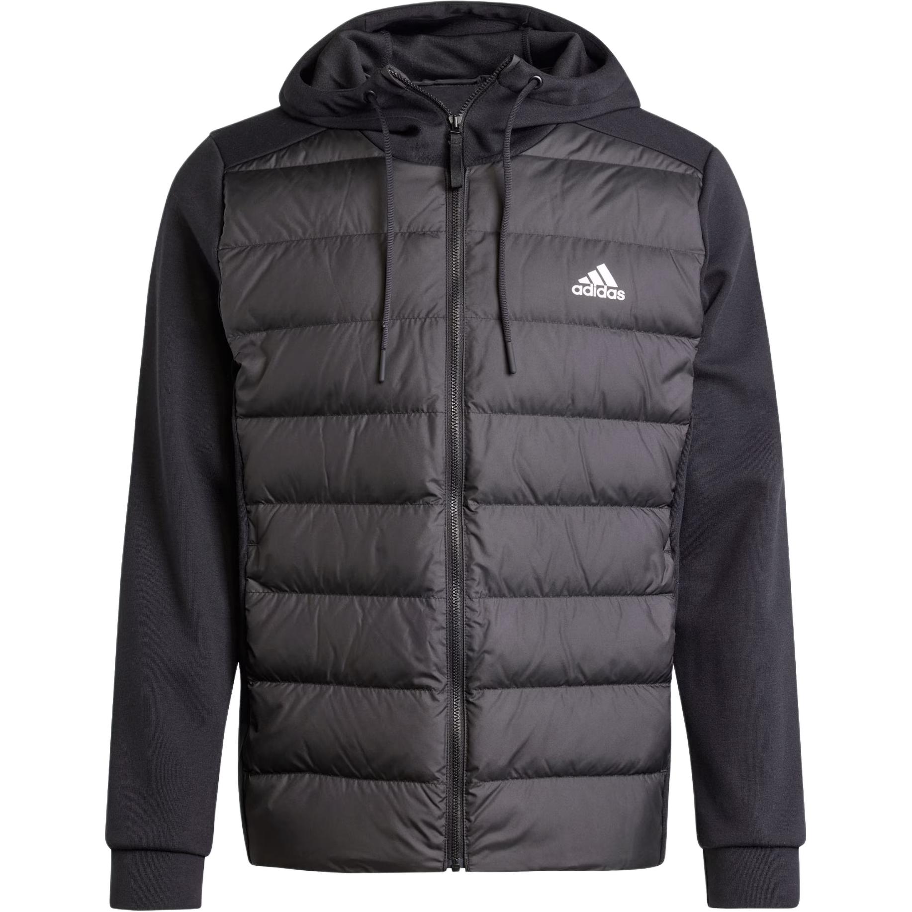 adidas Essentials Hybrid Down Hooded Jacket Black Men s JM3255 M