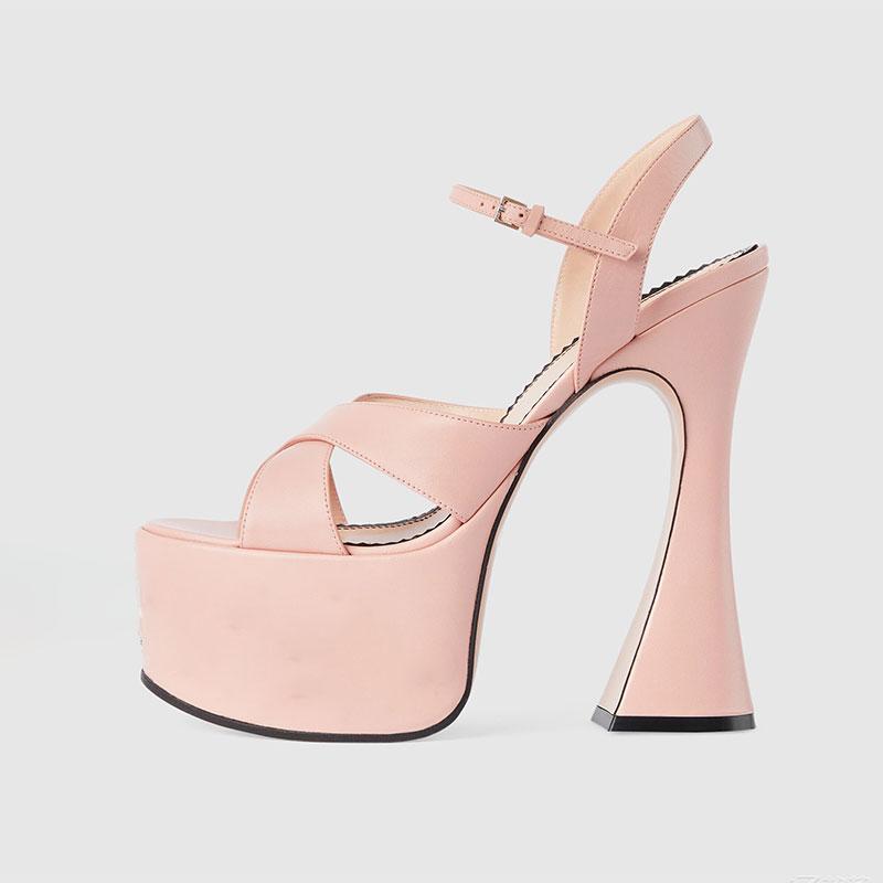 Fashion Fashionable White Black Buckle High Heel Sandals Summer Women's Sexy Waterproof Platform Nightclub Racing Women's Shoes 34-43
