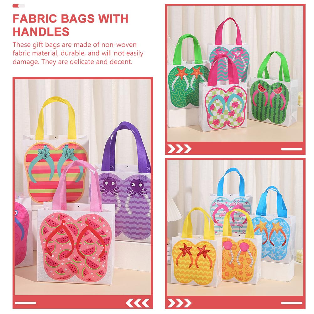 12 Pcs Non-woven Gift Bag Fabric Goodie Bags Tote Carrier The Hand Pool Party Favor