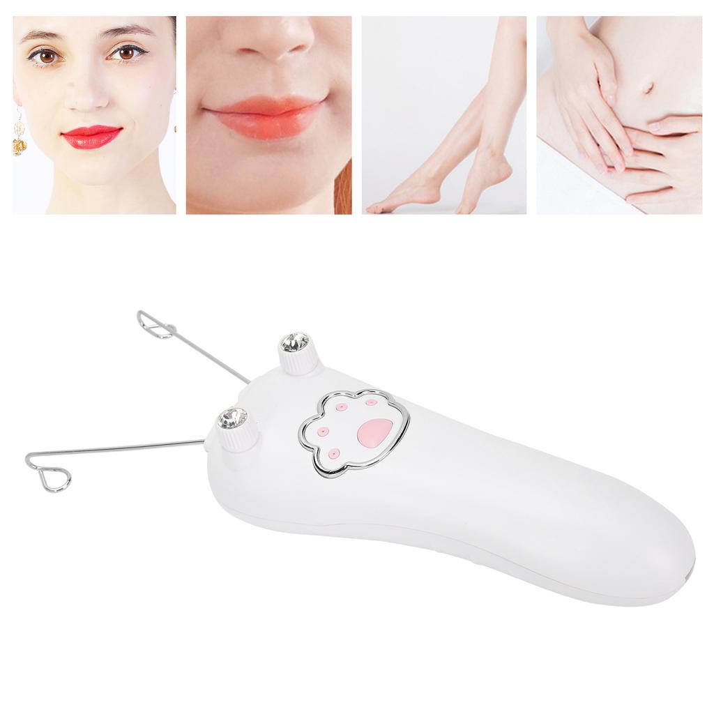 USB Charging Electric Cotton Thread Epilator Facial Body Hair Removal Machine DeviceWhite