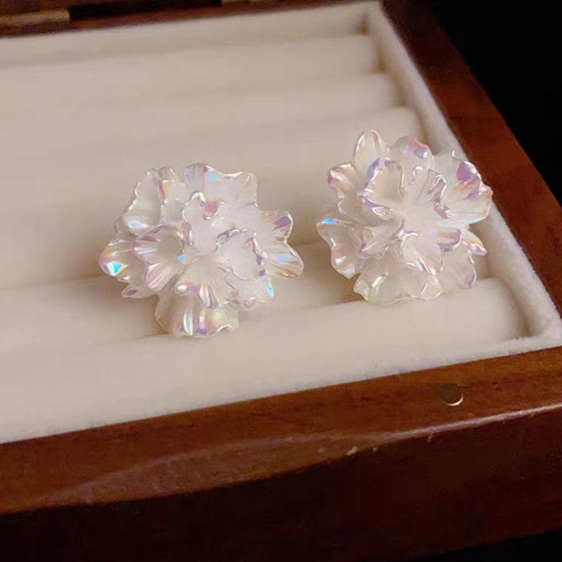 Mori Style Camellia Flower Stud Earrings: Niche Rose Design, Japanese & Korean Fashion, Small Fresh Fairy Earrings for Women
