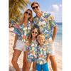 Summer Men's Family Wear Beach Hawaiian Shirt Tropical Summer Style Sandcastle Palm Tree Print Shirt Vacation Gift Child T-Shirt