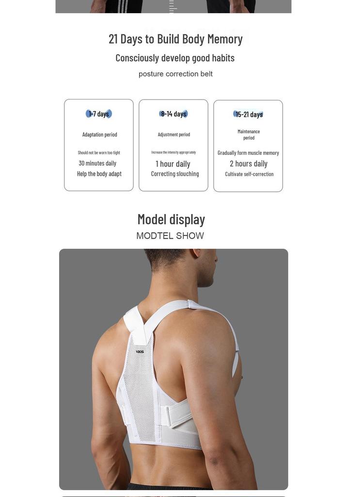 VBOSI Breathable Adult Posture Corrector Strap for Back Pressure Relief
