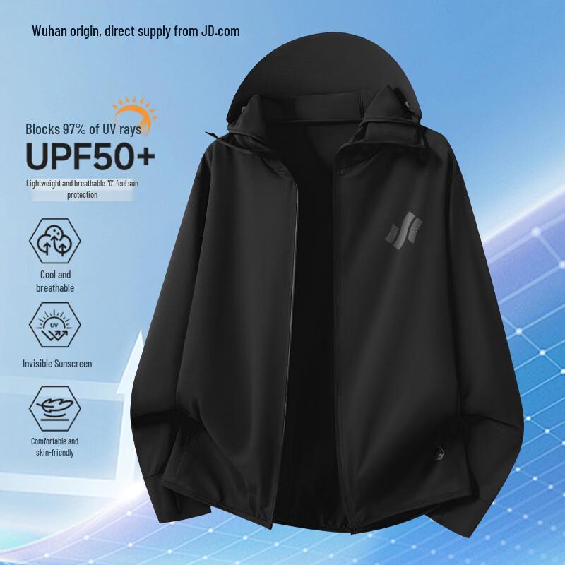 CHUJI Men s UV Protection Sun Jacket with Detachable Hood 2XL