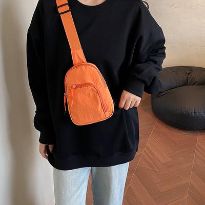 Cor sólida leve e simples para sair portátil casual bolsa para telemóvel bolsa de ombro desportiva bolsa de peito homens e mulheres