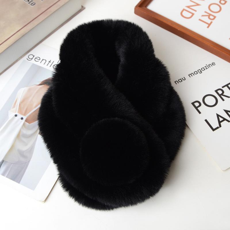 Ladies' Warm Faux Fur Scarf, Thickened and Fashionable Plush Scarf for Autumn and Winter