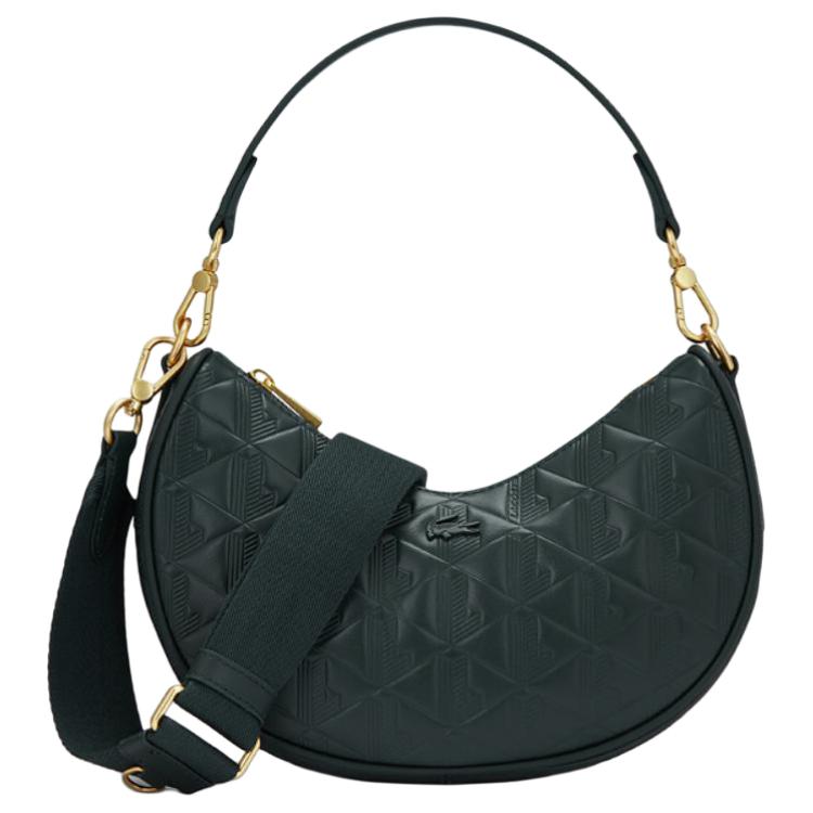 

Lacoste Fashion Versatile Zipper Closure Leather Shoulder Crossbody Handbag Medium Women handbags Green NF4710MH-B43 Dark Green,Medium