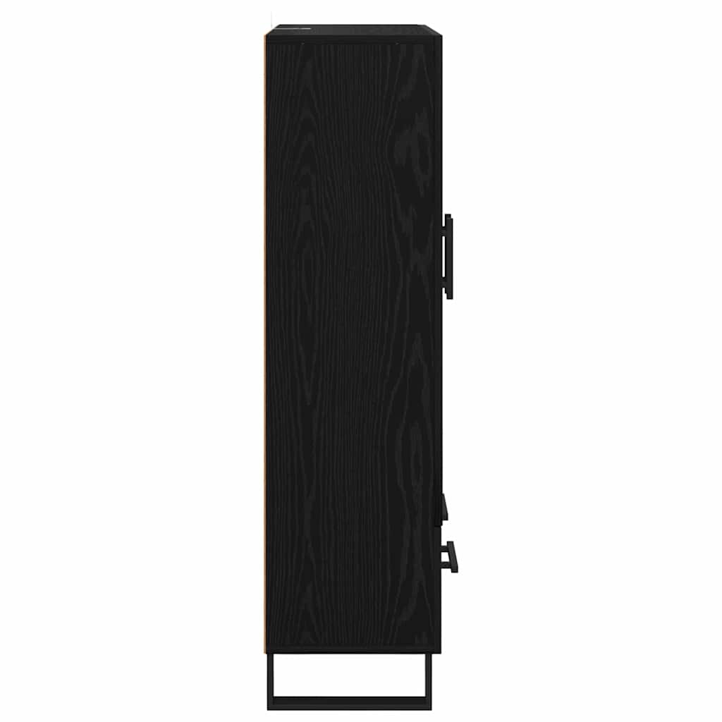 Highboard in Black Oak Look 69.5 x 30 x 115 cm Particleboard