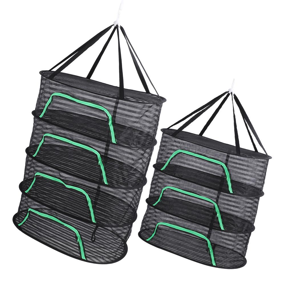 Hanging Drying Mesh with Zipper Breathable Polyester Foldable Hanging Mesh Drying Rack for Fish Vege