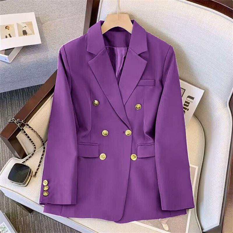 Damen Herbst Elegant Zweireihig Lockerer Blazer Schlank Jugendlich Mode Anzug Oberbekleidung Jacke