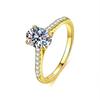 Pear-Shaped D Color 1.5 Carat Moissanite Ring in S925 Sterling Silver for Women