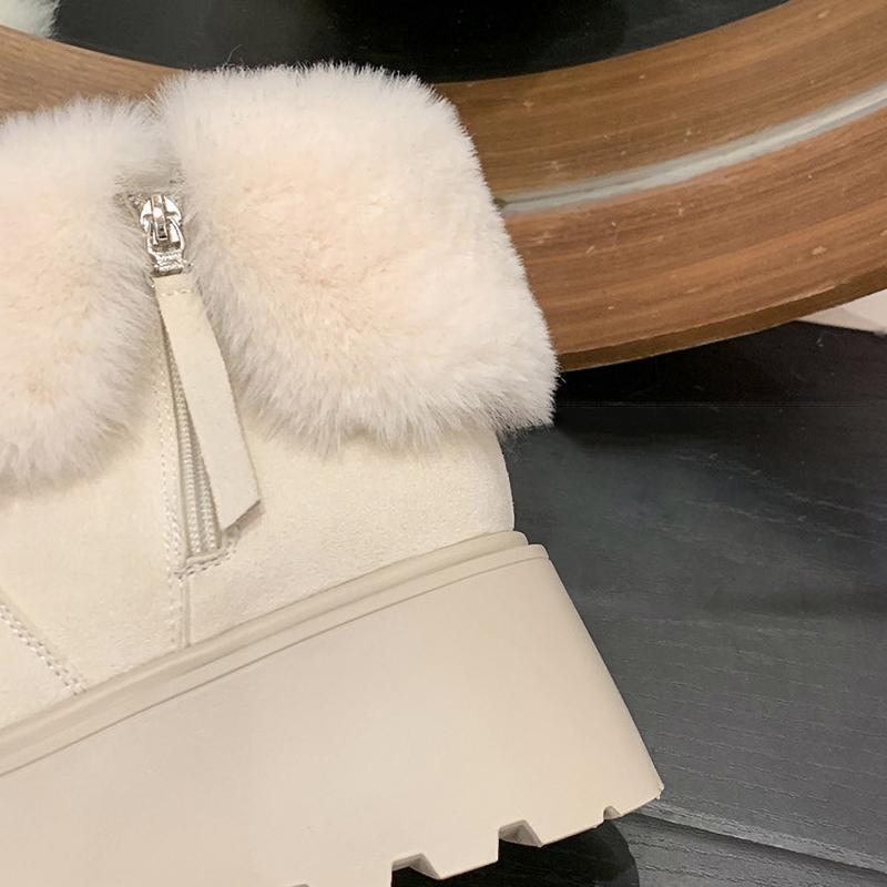 Winter Platform Thick Women Fur Snow Boots Outdoor Shoes Warm Short Botas