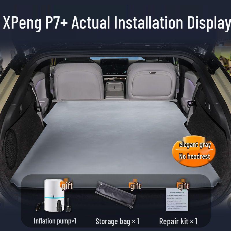 Compatible with Xiaopeng P7: Ten-Mattress Trunk Bed + Front Row Solo Sleeping Kit + Rear Seat Car Charger