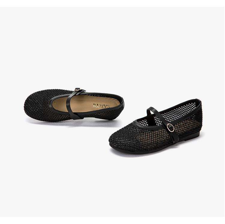 Breathable Single Shoe Rhinestone Soft Sole Mary Jane Shoes