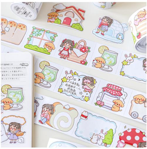 1 adet/1 lot Maskeleme Bantları yazı kutusu Yapışkan Ayı Dekoratif Yapışkan Scrapbooking Kendin Yap Kağıt Japon Çıkartmaları