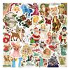 50 Retro Christmas Waterproof Stickers for Phone Cases, Journals, Notebooks, and DIY Projects
