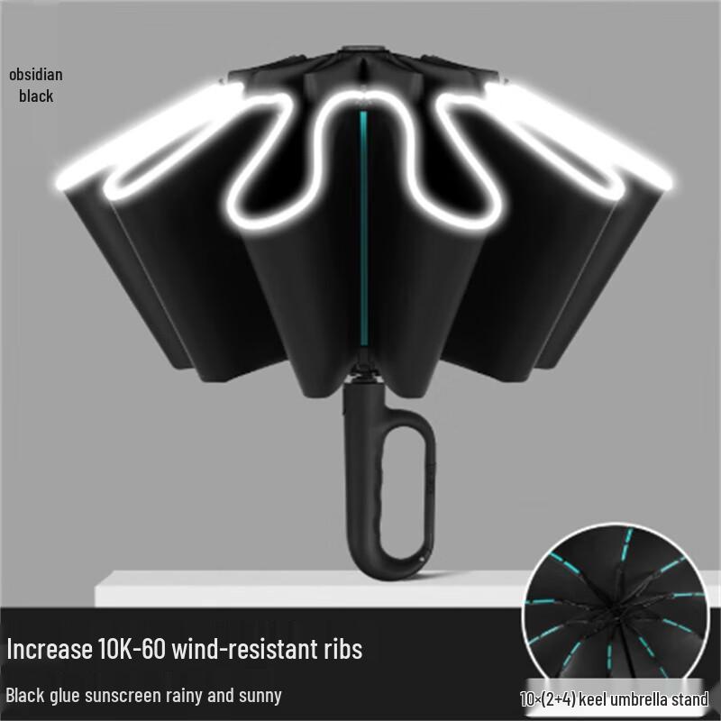 Enlarged Reinforced 100-Rib Automatic Reverse All-Weather Umbrella