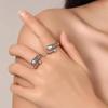 Ring,Mondstein Ring,Sterling Silber,verstellbarer Ring,Boho,Vintage,Löffel Ring,Schmetterling,Synthetischer Stein,Geschenk