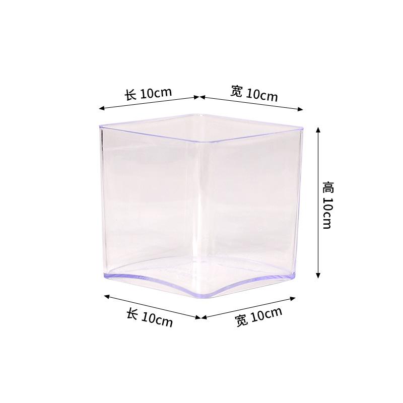 Thickened Square Acrylic Hydroponic Planter, Clear Display Box for Plants, High-End Specimen Container for Home Office
