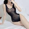 8D Oil Shiny Bodysuit Tops Women Sexy Ultra Thin Transparent Shaping Leotard Jumpsuit Summer Beach Bikini Swimsuit