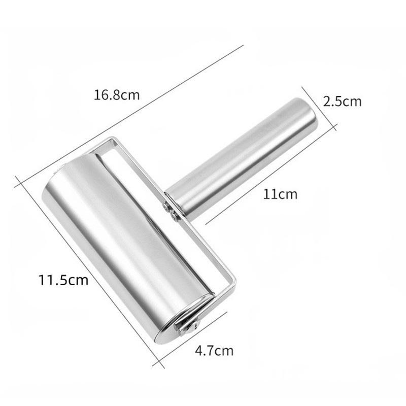 Pastry Pizza Roller, Smooth Non Stick Stainless Steel Rolling Pin Time-Saver Pizza Dough Roller for Home Kitchen Baking Cooking
