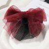 Convenient Bowknot Net Bun Snood Vintage Hair Clips Sweet Hair Bun Cover  Women Spring