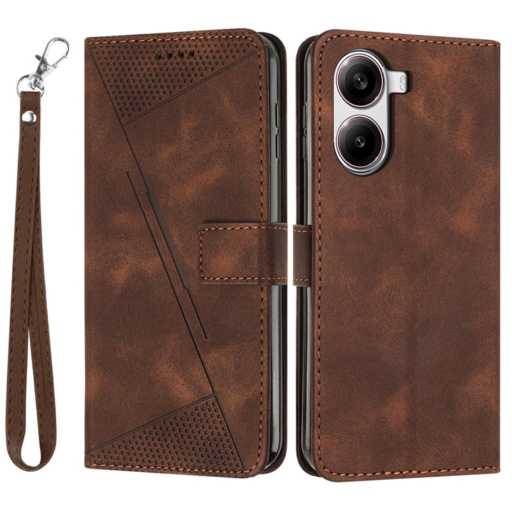 For Xiaomi Redmi Turbo 4 5G/Poco X7 Pro 5G Case Handbag Imprinted Triangle Leather Phone Cover