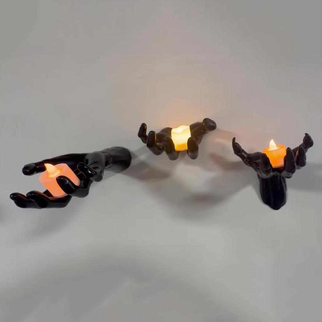 Halloween Witch Hand Statues Home Scary Wall Decor Keys Jewelry Hanger Sculpture Halloween Party Decoration Horror Props