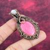 Thulite Pendant Rainbow Moonstone Pendant Copper Wire Wrapped Gemstone Jewelry