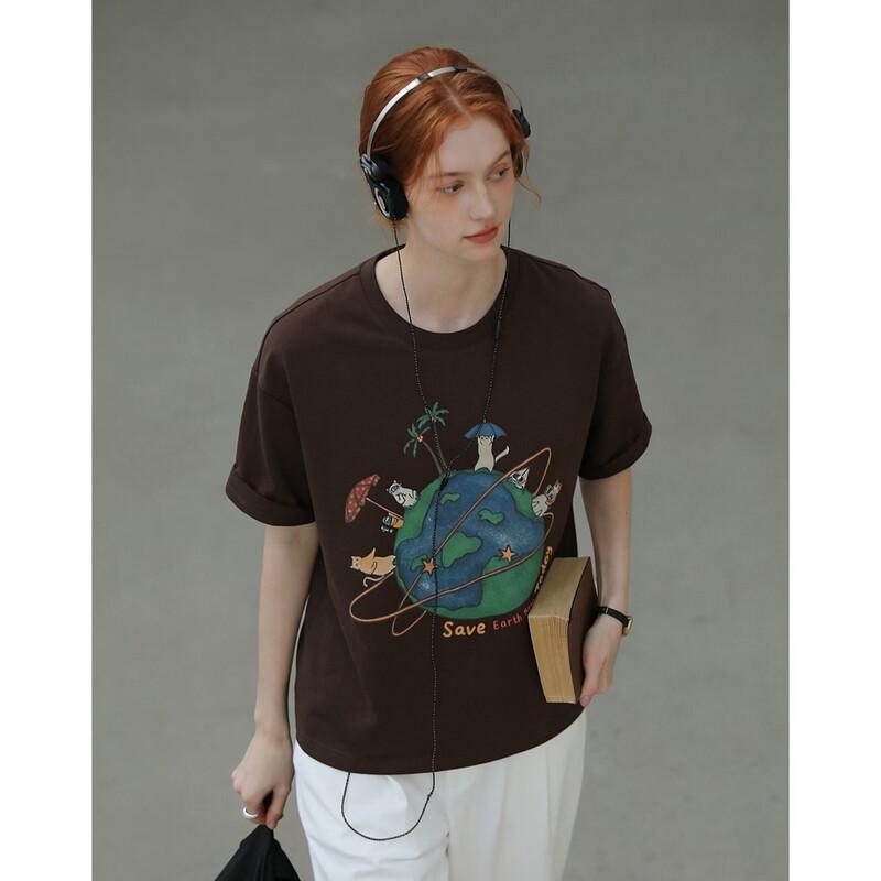

Women s Eco-Friendly Printed Loose-Fit T-Shirt S