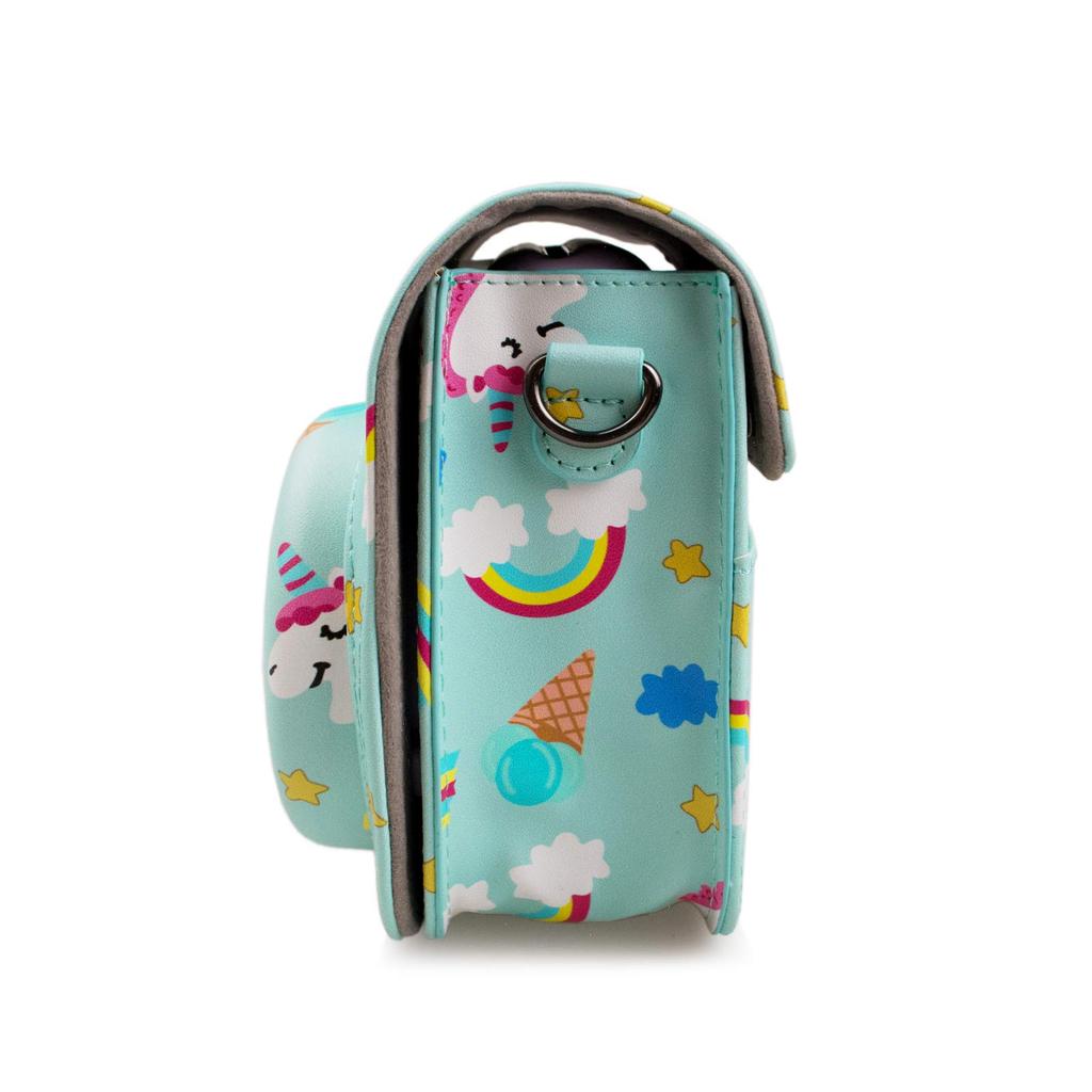 Kinokoo Instax Fujifilm Instax Mini11 Case Instax Mini11 Camera Case Instax Protective Case with Shoulder Strap PU Leather Case, (blue Unicorn)