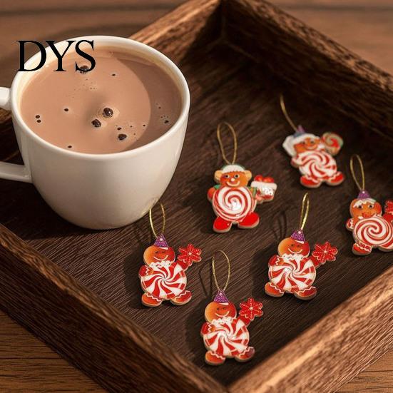 Holiday Gift Box Pendants 20/30/40Pcs Wooden Christmas Ornaments, Candy Cane Lollipop Rustic Xmas Tree Hanging Ornaments Decor for Party Wreath Window