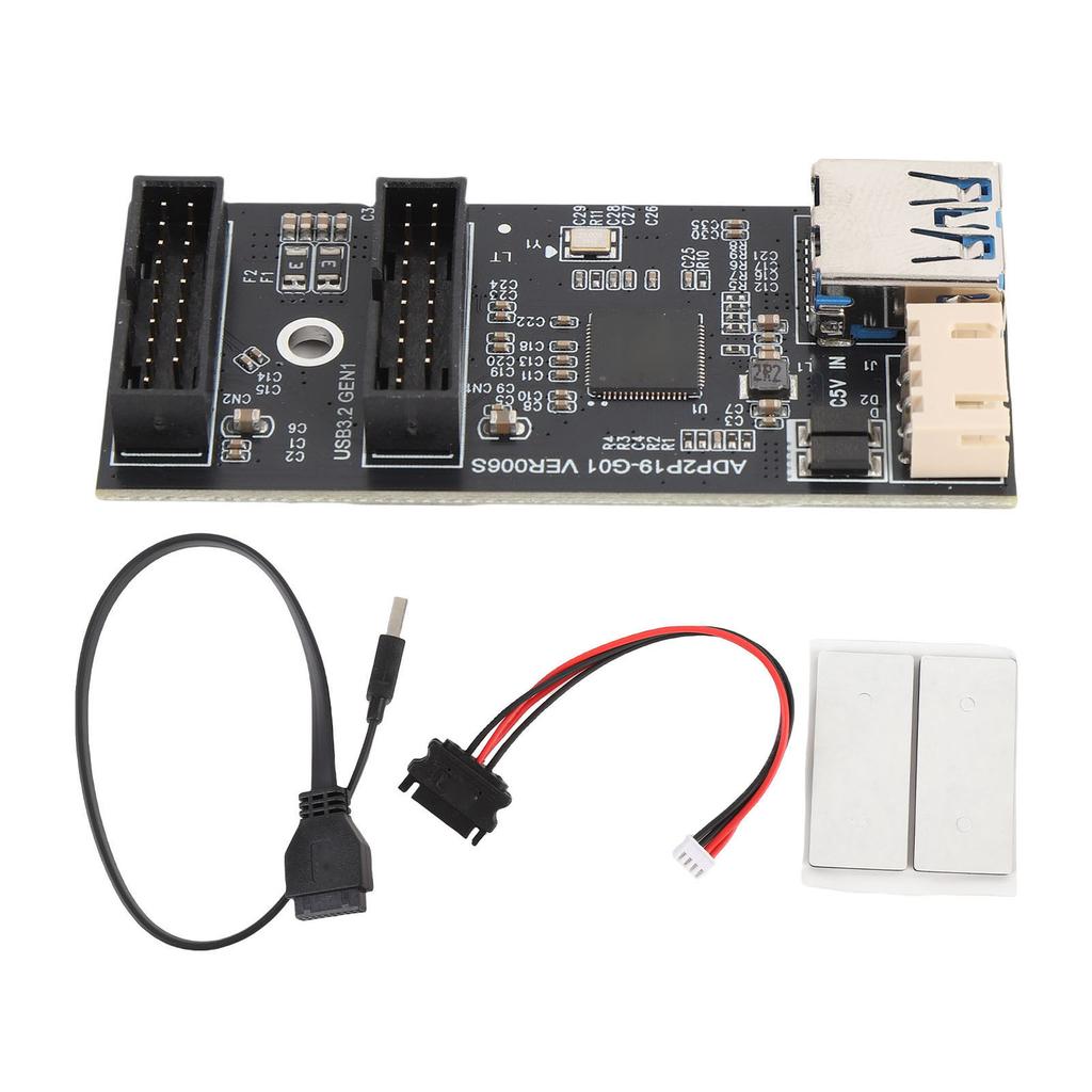 USB 3.2 GEN1 19Pin To Dual 19Pin Expansion Card 19pin To Dual 19 Pin Front Panel Header Splitter Adapter